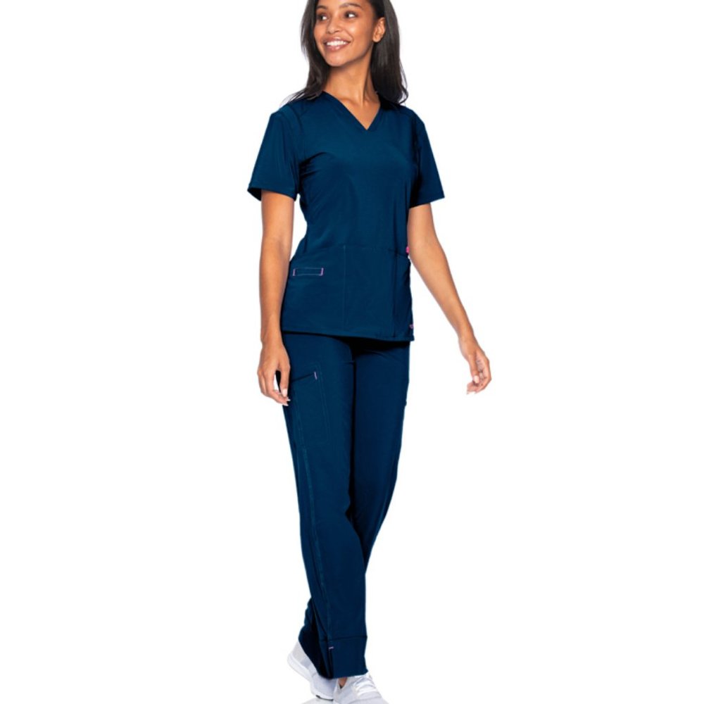 Smitten Navy Blue Scrub Top